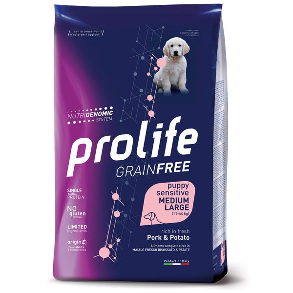 Prolife Puppy Grain Free Medium Large Maiale Patate 10 kg Prolife Puppy Grain Free Medium Large Maiale Patate 10 kg
